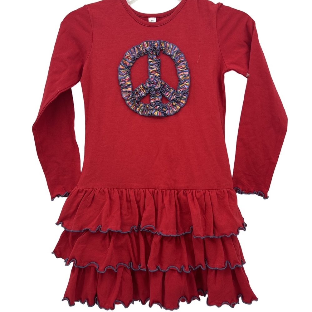 Kids' Red Long Sleeve Peace Dress/long top… NWT